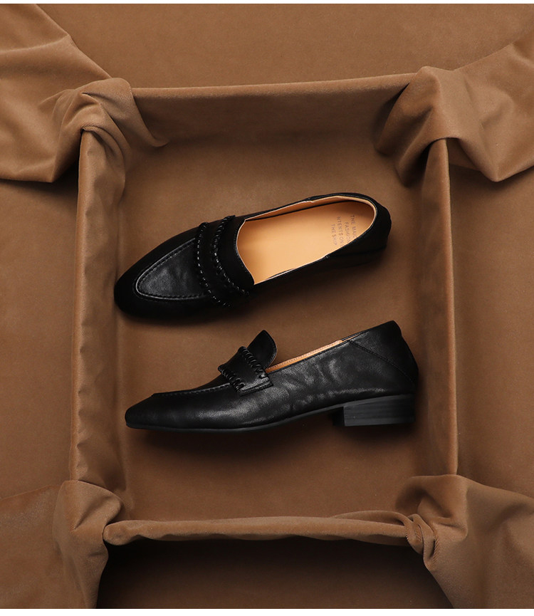 Women Shoes Elegant - SHOEBOX Retro-Loafer aus weichem Schafsleder, vielseitige