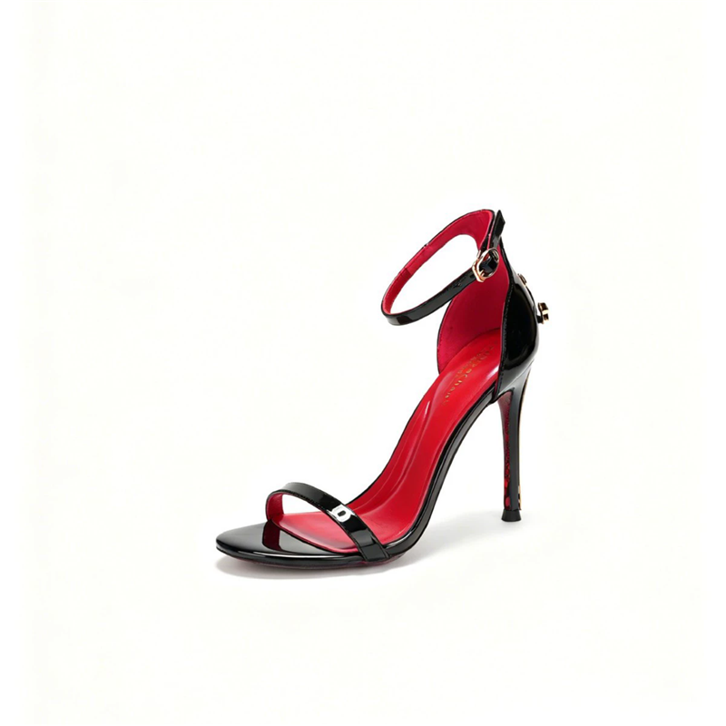 Women'S Shoes Red Bottoms - Sommerliche neue runde, lackierte Ledersandalen mit