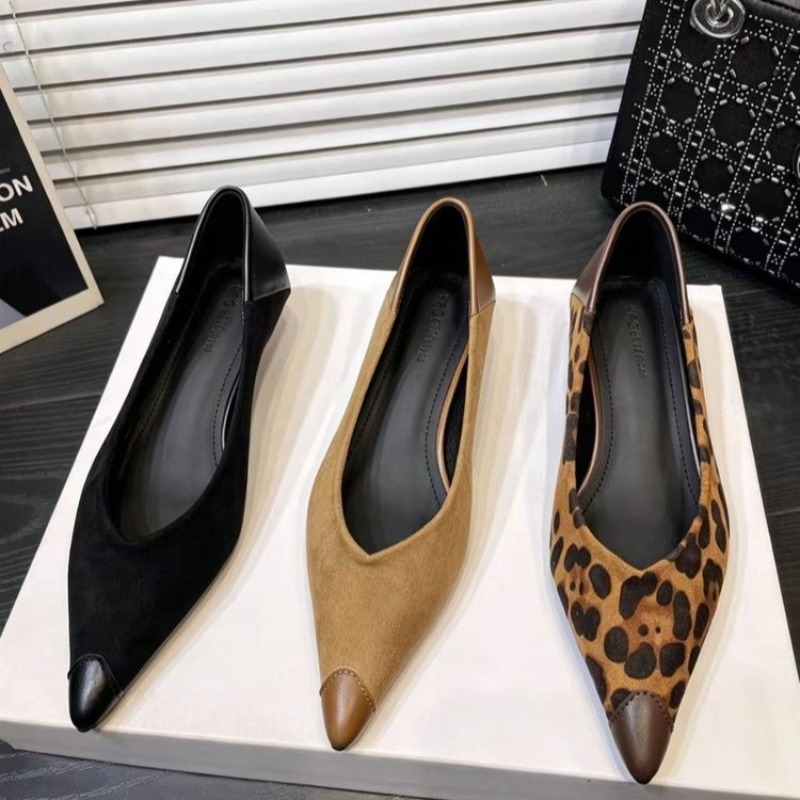 Leopard Print Heels - Gespleißte, dünne Absatzschuhe mit spitzer Zehenpartie,