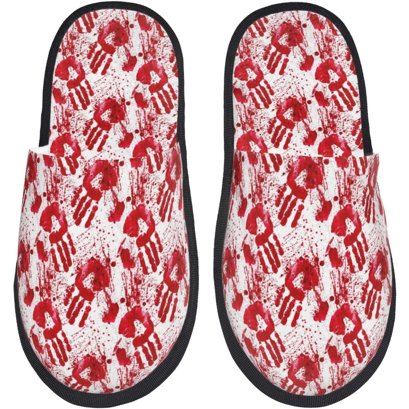 Women'S Shoes Hands Free - Bloody Hand Print Frauen Hausschuhe Hause