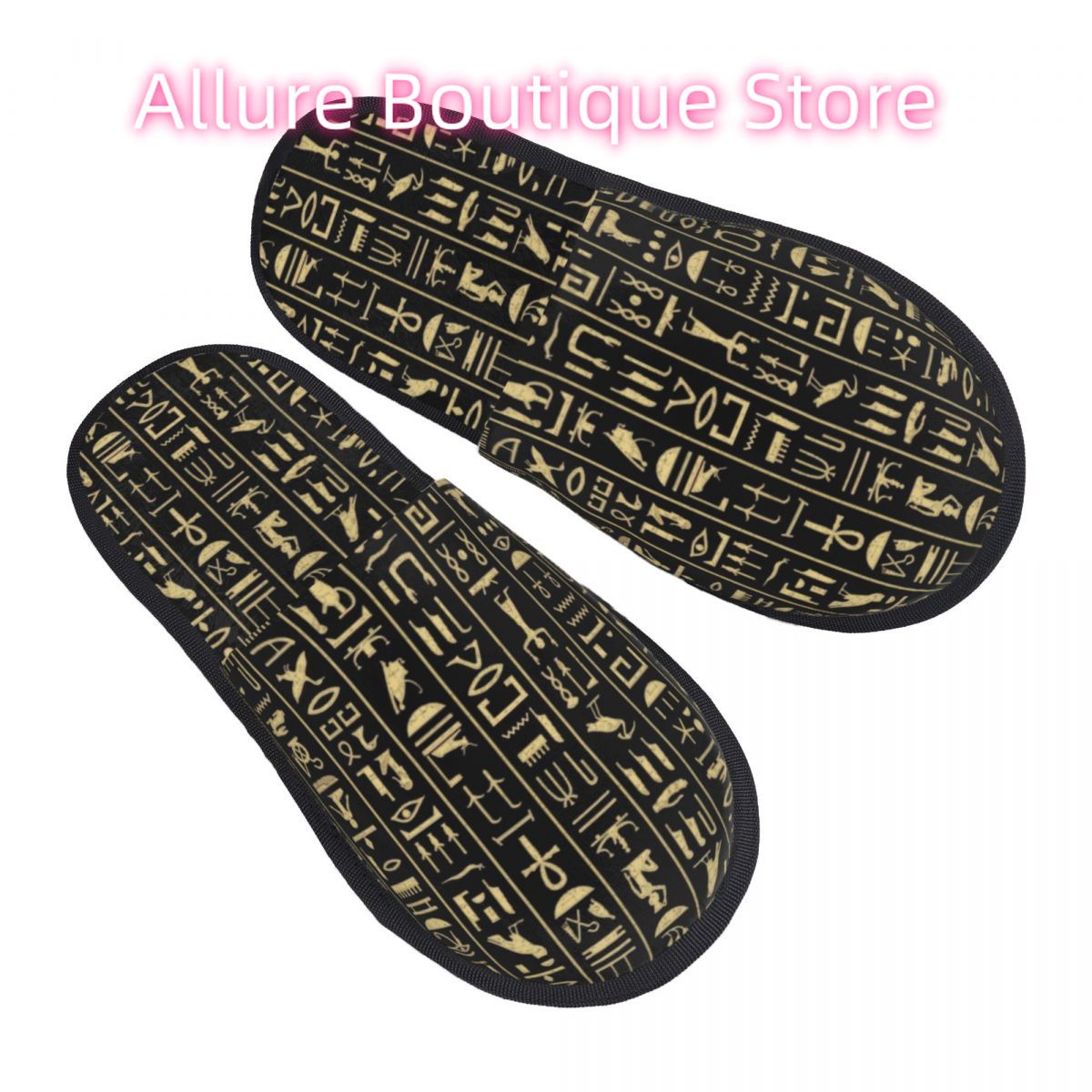 Women Shoes Egypt - Benutzerdefinierte Gold Hieroglyphen Hausschuhe weiche warme