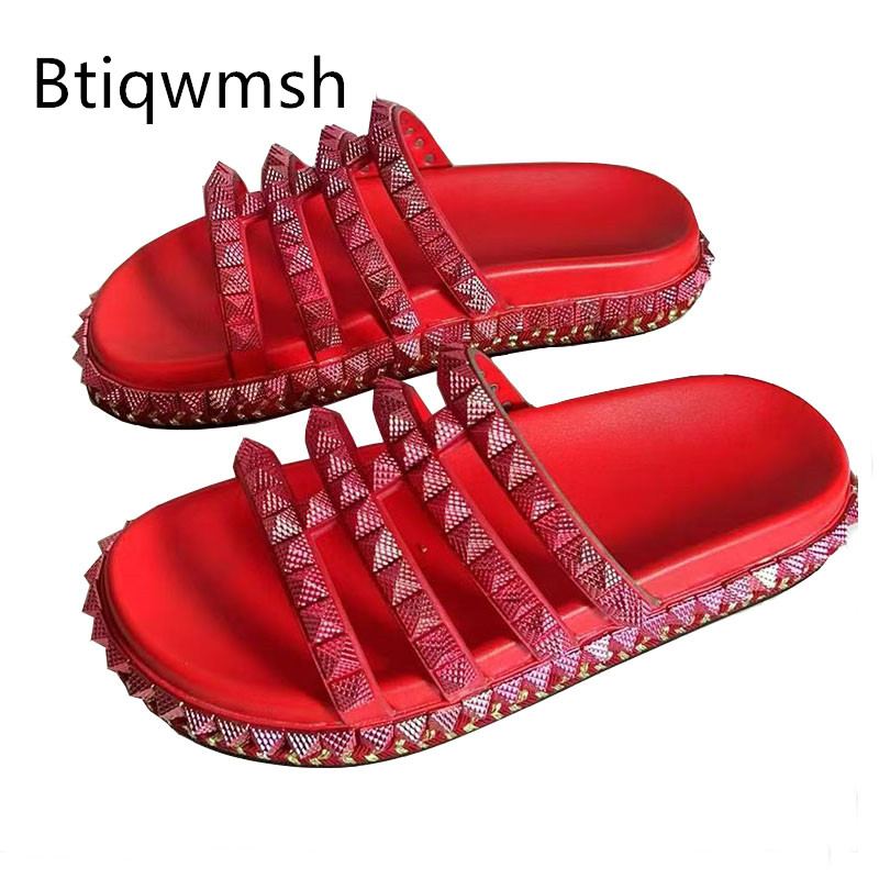 Women'S Shoes Red Bottoms - Rote Nieten besetzte Gladiator-Sandalen für Damen,