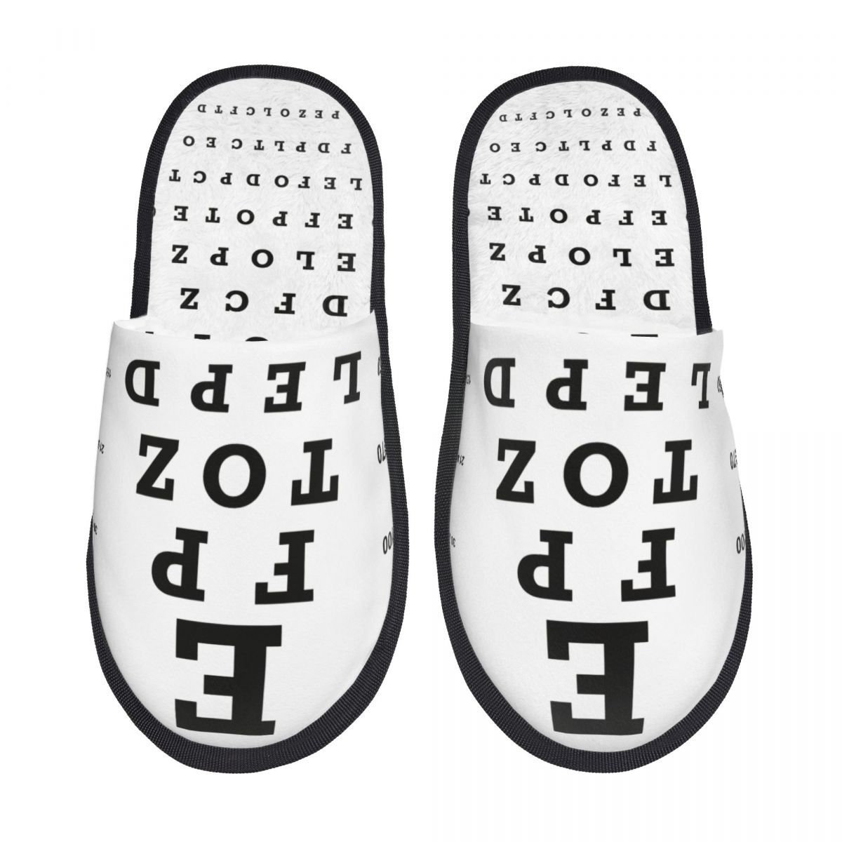 Shoes Women Chart - Maßgefertigte Snellen-Sehtest-Muster Memory-Schaum Hausschuhe für Damen,