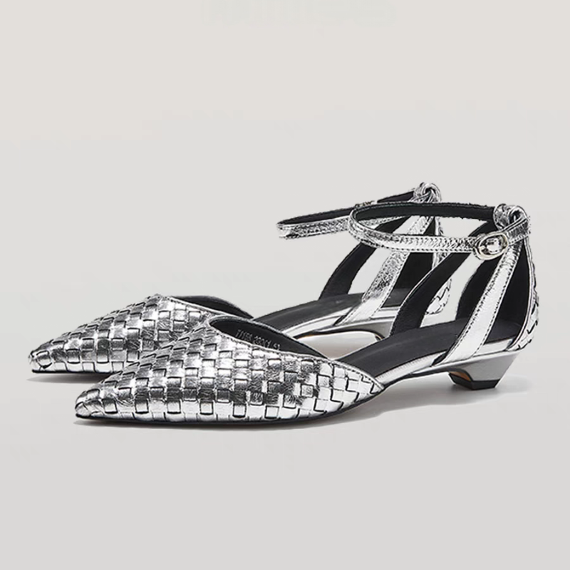Women Shoes Branded - Spitz Low Heels Frauen Elegante Sandalen