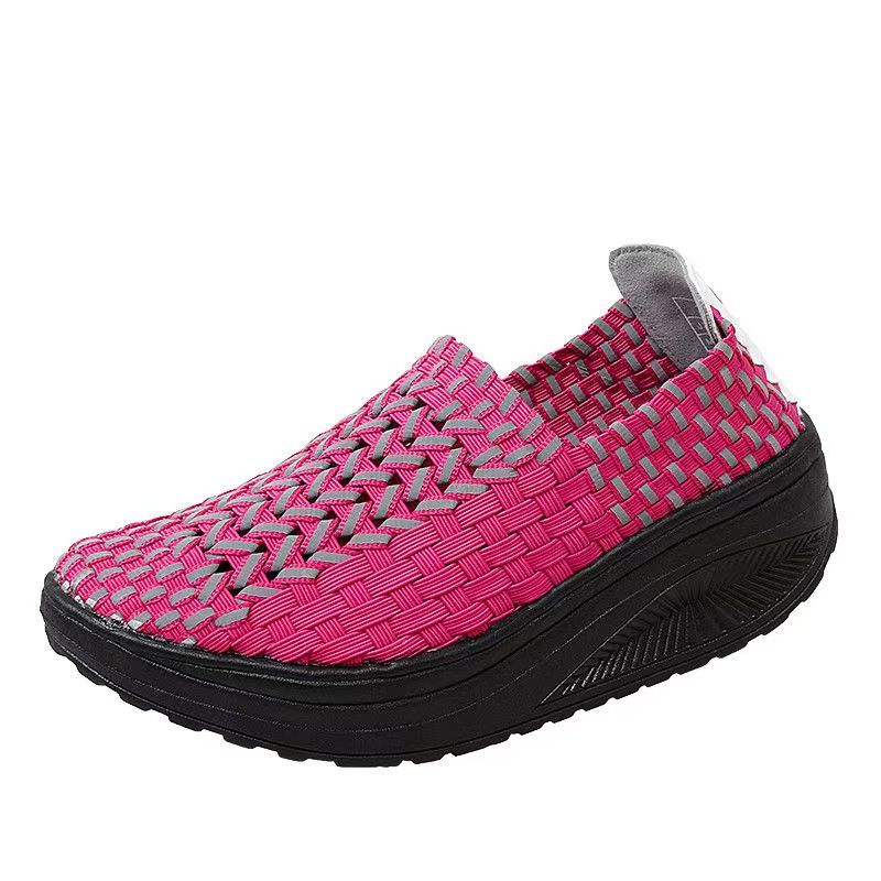 Women'S Shoes Hands Free - Frau handgewebte Keile Freizeitschuhe dicke Sohle