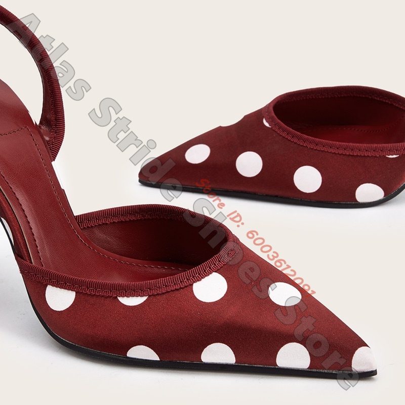 Satin Weiße Polka Dot Slingbac – Ribbon Tie Heel Bewertung und Preis
