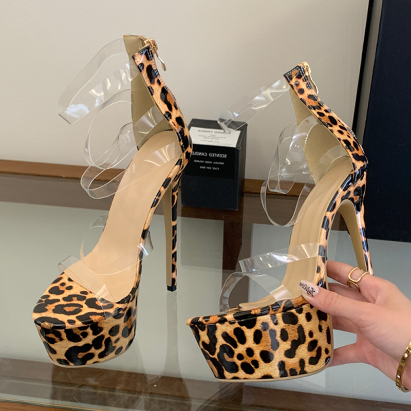 Eilyken PVC Transparente dünne – Leopard Print Heels Bewertung und Preis