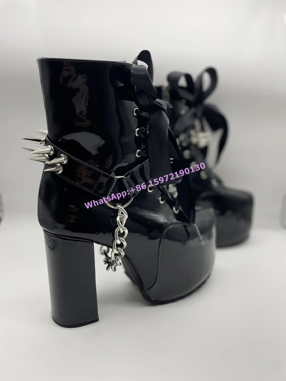 Schwarze Stiefel mit Bandverzi – Ribbon Tie Heel Bewertung und Preis