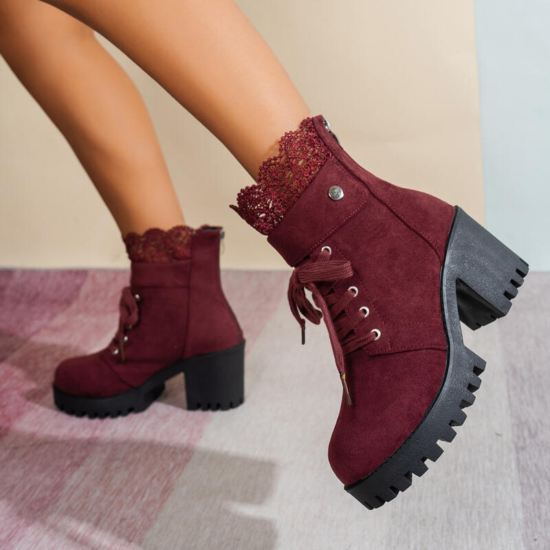Sexy Spitze Patchwork Dicke Un – Women'S Shoes Red Bottoms Bewertung und Preis