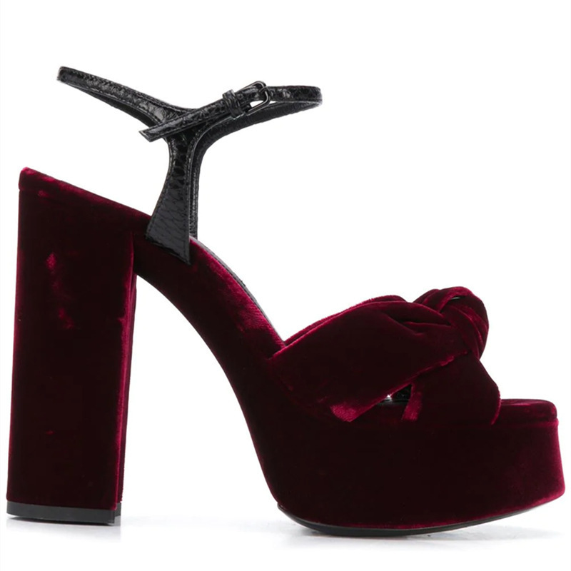 Burgunderrote Peep-Toe-Plateau – Women'S Shoes Burgundy Bewertung und Preis