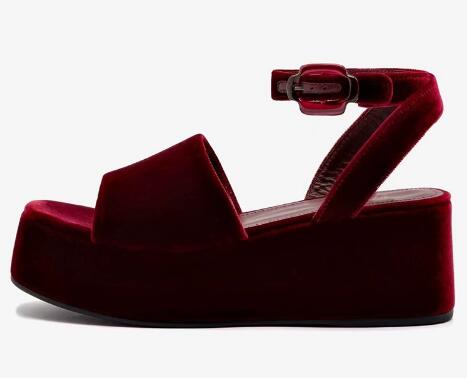 Burgunderrote Samt-Sandalen mi – Women'S Shoes Burgundy Bewertung und Preis