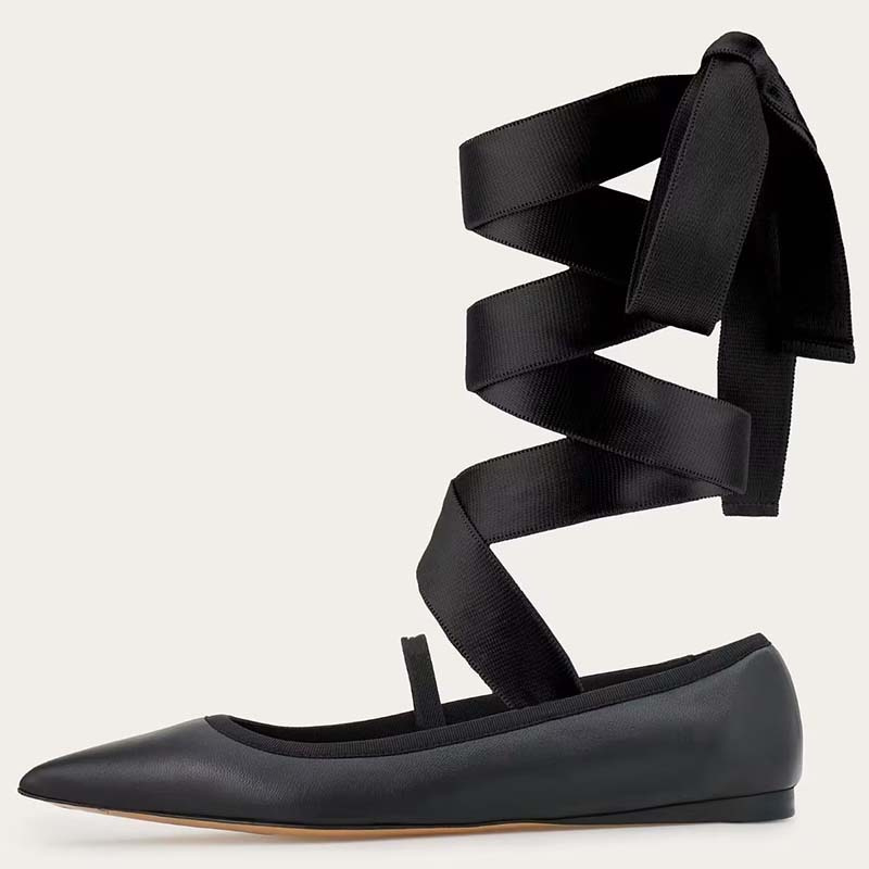 Frauen Ballett Flache Schuhe K – Ribbon Tie Heel Bewertung und Preis