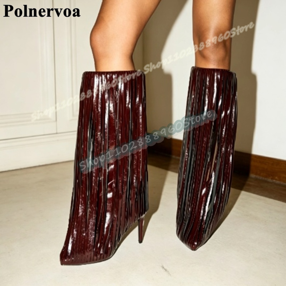 Große Größe Kniehohe Burgunder – Women'S Shoes Burgundy Bewertung und Preis