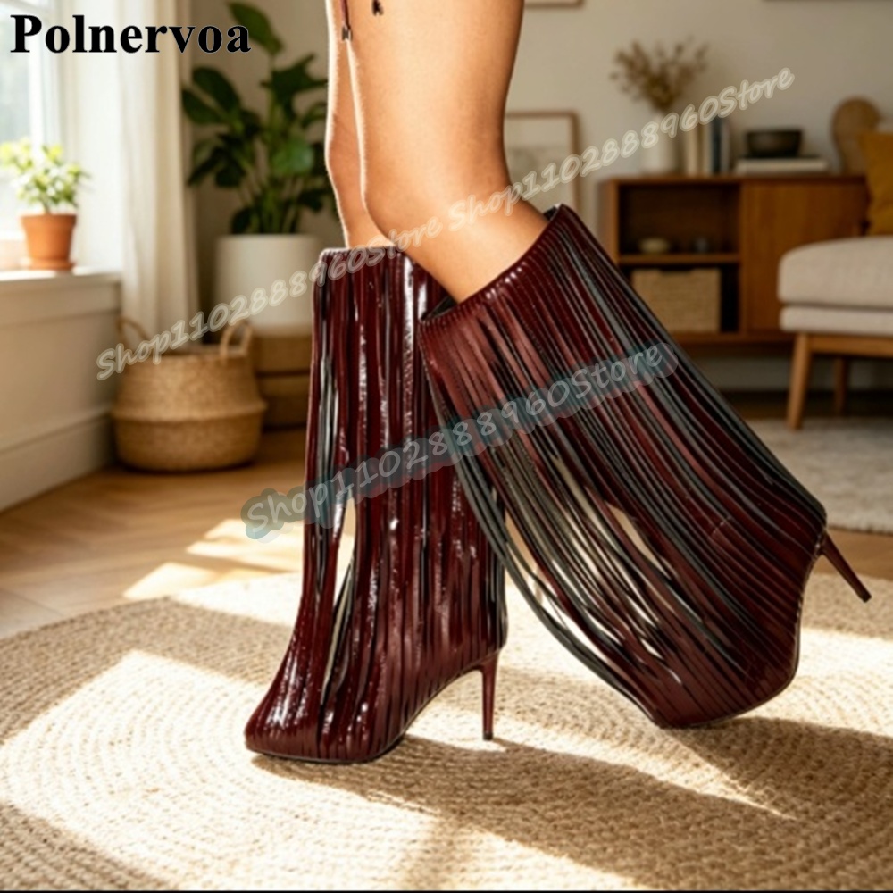 Große Größe Kniehohe Burgunder – Women'S Shoes Burgundy Bewertung und Preis