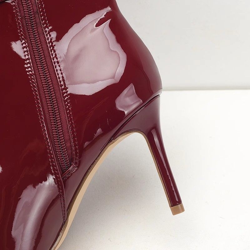 Weinrote kniehohe Stiefel mit  – Women'S Shoes Burgundy Bewertung und Preis