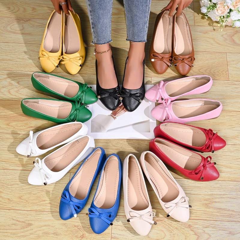 Flache Schleifenschuhe mit wei – Women Shoes Elegant Bewertung und Preis
