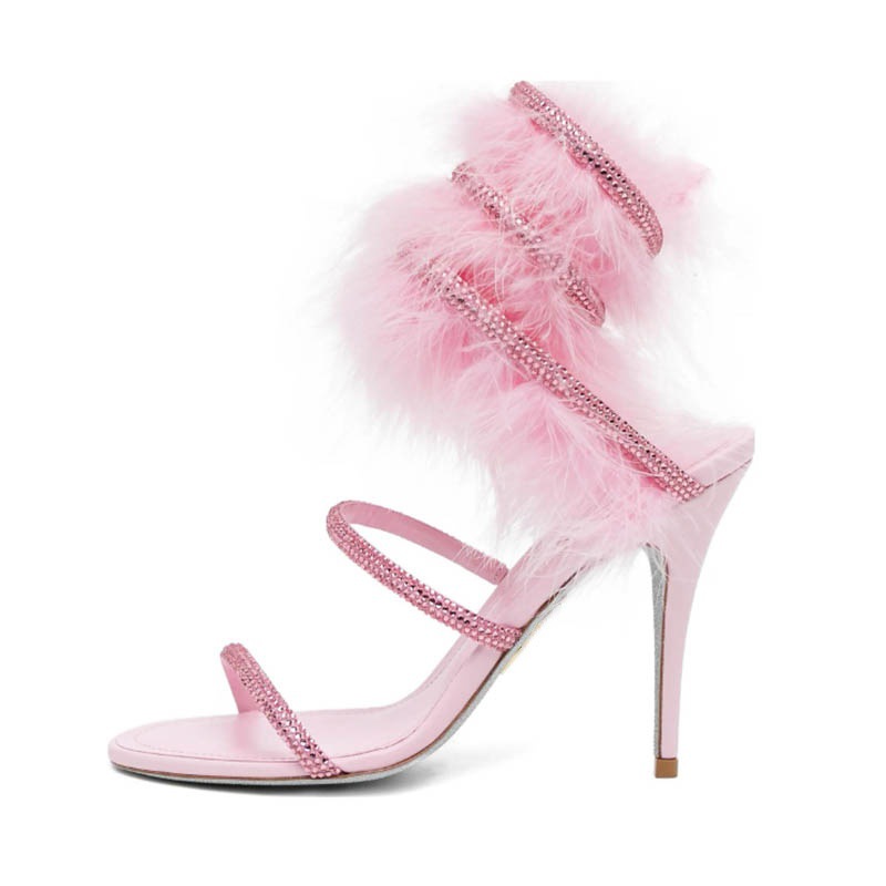Rosa Pelz-Knöchelriemen-Sandal – Gladiator Sandal Women Bewertung und Preis