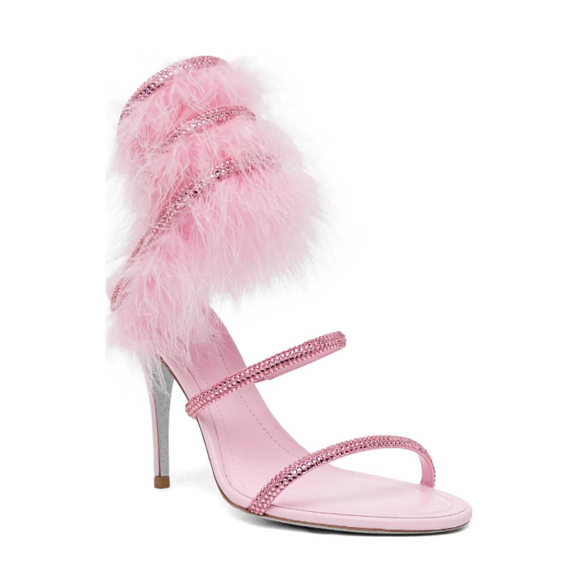 Rosa Pelz-Knöchelriemen-Sandal – Gladiator Sandal Women Bewertung und Preis